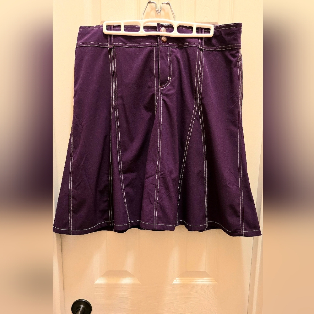 COPY - EUC Athleta A-Line Flared Whatever Skort Skirt in Dark Purple Size 12 - Picture 5 of 16